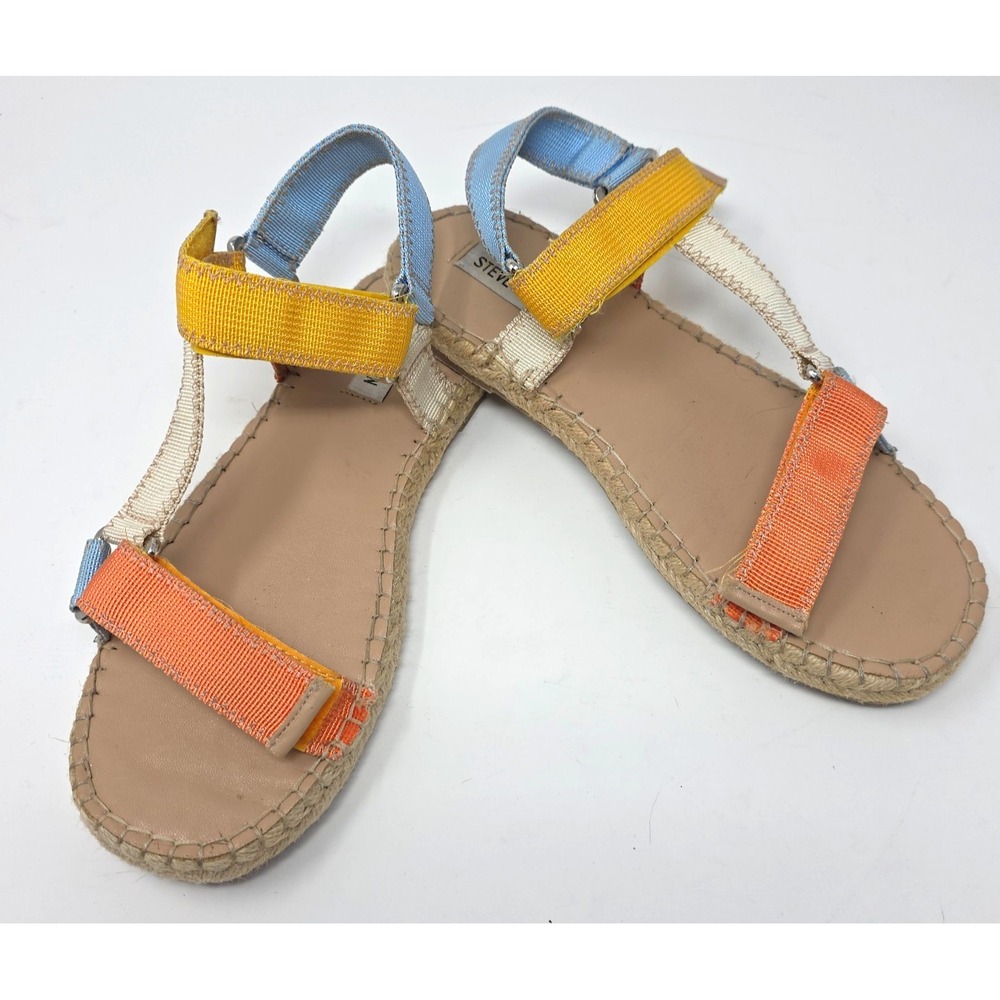Steve Madden Brilliant Sandals Women 8M Multi Color Espadrille Sporty Strappy